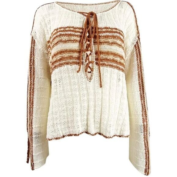 Free People Marina Bay Sweater in Natural Motif, Size Small EUC - Picture 6 of 16